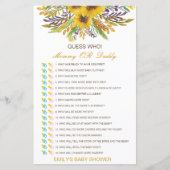 Bewerkbare raad wie, Baby shower van mama of papa (Voorkant)