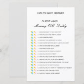 Bewerkbare raad wie, Baby shower van mama of papa (Voorkant / Achterkant)