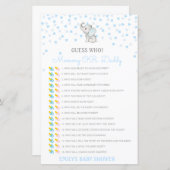 Bewerkbare raad wie, Baby shower van mama of papa (Voorkant / Achterkant)