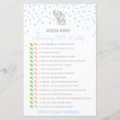 Bewerkbare raad wie, Baby shower van mama of papa (Voorkant)