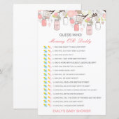 Bewerkbare raad wie, Baby shower van mama of papa (Voorkant / Achterkant)