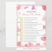 Bewerkbare raad wie, Baby shower van mama of papa (Voorkant / Achterkant)