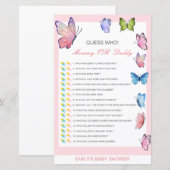 Bewerkbare raad wie, Baby shower van mama of papa (Voorkant / Achterkant)