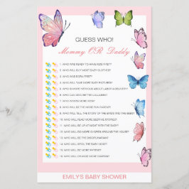 Bewerkbare raad wie, Baby shower van mama of papa