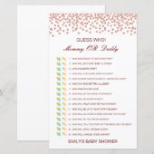 Bewerkbare raad wie, Baby shower van mama of papa (Voorkant / Achterkant)