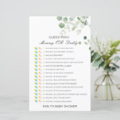 Bewerkbare raad wie, Baby shower van mama of papa (Staand voorkant)