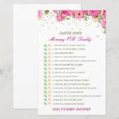 Bewerkbare raad wie, Baby shower van mama of papa (Voorkant / Achterkant)