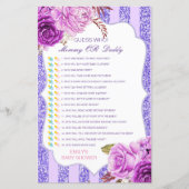 Bewerkbare raad wie, Baby shower van mama of papa (Voorkant)