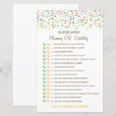 Bewerkbare raad wie, Baby shower van mama of papa (Voorkant / Achterkant)