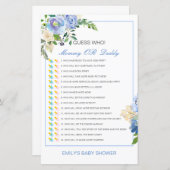 Bewerkbare raad wie, Baby shower van mama of papa (Voorkant / Achterkant)