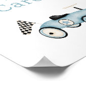 Bewerkbare Race Car Ride-On Gifts Kaarten teken Poster (Hoek)