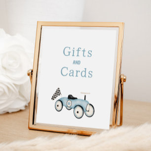 Bewerkbare Race Car Ride-On Gifts Kaarten teken Poster
