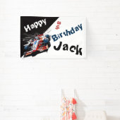 Bewerkbare Race Car Verjaardagsbanner Spandoek (Insitu)