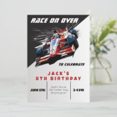 Bewerkbare Race Car verjaardagsuitnodiging Kaart (Staand voorkant)