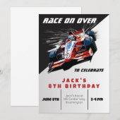 Bewerkbare Race Car verjaardagsuitnodiging Kaart (Voorkant / Achterkant)