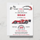 Bewerkbare race rode auto Sjabloon Kaart (Voorkant)