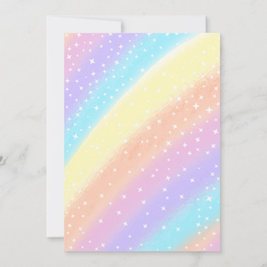 Bewerkbare Rainbow Glitter Fairy verjaardagsuitnod Kaart (Achterkant)