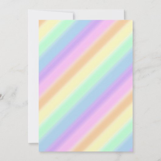 Bewerkbare Rainbow Unicorn verjaardagsuitnodiging Kaart (Achterkant)