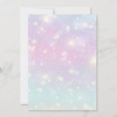 Bewerkbare Rainbow Unicorn verjaardagsuitnodiging Kaart (Achterkant)