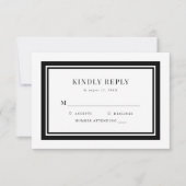 Bewerkbare Rand Kleur Bruiloft RSVP kaart (Voorkant)