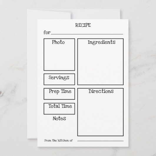 Bewerkbare Recept Kaart. Personaliseer met foto's Feestdagenkaart (Voorkant)