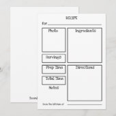 Bewerkbare Recept Kaart. Personaliseer met foto's Feestdagenkaart (Voorkant / Achterkant)