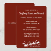 Bewerkbare Red Classy Santa Sleigh en Rendier Kaart (Voorkant / Achterkant)