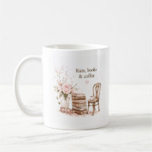 Bewerkbare Regenachtige Koffie & Boeken Mok