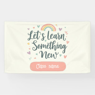 Bewerkbare Regenboog Klaslokaal – Laten we Leren Spandoek