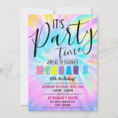 bewerkbare regenboog stropdas verf verjaardagsfees kaart (Voorkant)