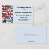 Bewerkbare reizen immigratiespecialist visitekaartje (Voorkant / Achterkant)