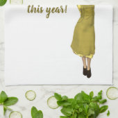 Bewerkbare Retro Lady Self Clean House Aanvraag Theedoek (Gevouwen)