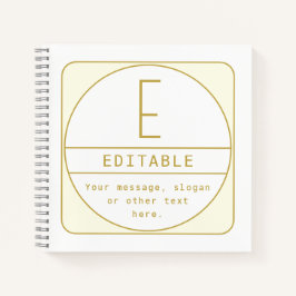 Bewerkbare Retro-modern ontwerp sjabloon Goud & Wi Notitieboek