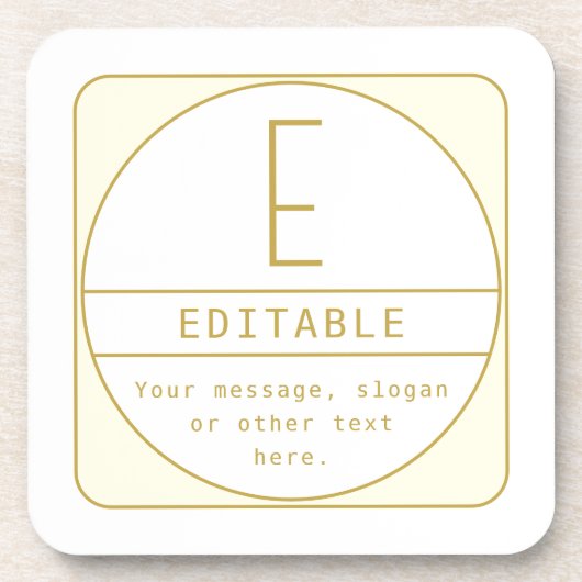 Bewerkbare Retro-moderne ontwerp sjabloon goud en  Bier Onderzetter (Voorkant)