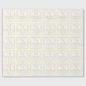 Bewerkbare Retro-moderne ontwerp sjabloon goud en  Cadeaupapier (Vlak)