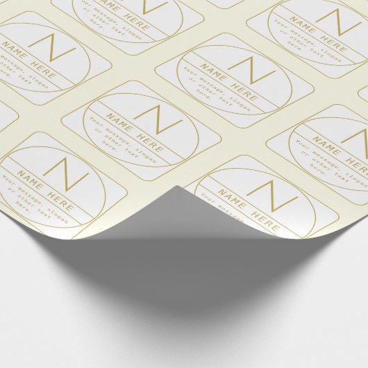 Bewerkbare Retro-moderne ontwerp sjabloon goud en  Cadeaupapier (Hoek)