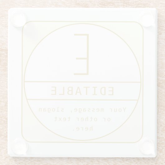 Bewerkbare Retro-moderne ontwerp sjabloon goud en  Glazen Onderzetter (Achterkant)