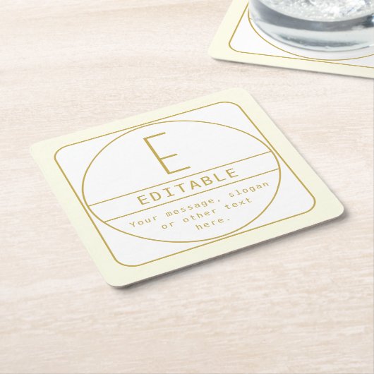 Bewerkbare Retro-moderne ontwerp sjabloon goud en  Kartonnen Onderzetters (Schuin)