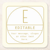 Bewerkbare Retro-moderne ontwerp sjabloon goud en  Kartonnen Onderzetters (Voorkant)
