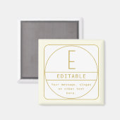 Bewerkbare Retro-moderne ontwerp sjabloon goud en  Magneet (Voorkant / Achterkant)