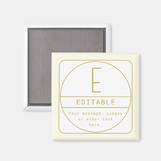 Bewerkbare Retro-moderne ontwerp sjabloon goud en Magneet (Voorkant / Achterkant)