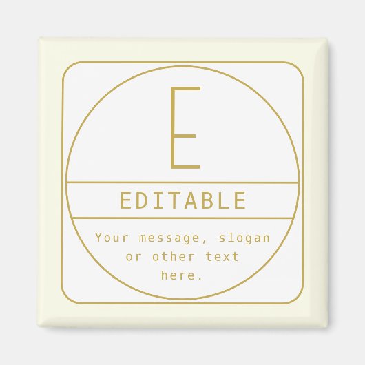 Bewerkbare Retro-moderne ontwerp sjabloon goud en Magneet (Voorkant)
