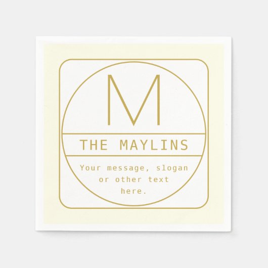 Bewerkbare Retro-moderne ontwerp sjabloon goud en Servet (Voorkant)
