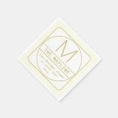 Bewerkbare Retro-moderne ontwerp sjabloon goud en Servet (Hoek)