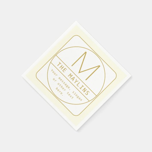 Bewerkbare Retro-moderne ontwerp sjabloon goud en Servet (Hoek)