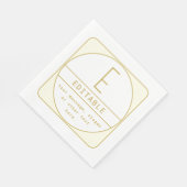 Bewerkbare Retro-moderne ontwerp sjabloon goud en  Servet (Hoek)