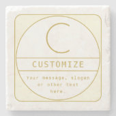 Bewerkbare Retro-moderne ontwerp sjabloon goud en  Stenen Onderzetter (Voorkant)