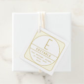 Bewerkbare Retro-moderne ontwerp sjabloon Goud & W Bedankjes Labels (In situ)