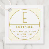 Bewerkbare Retro-moderne ontwerp sjabloon Goud & W Bedankjes Labels (Voorkant)