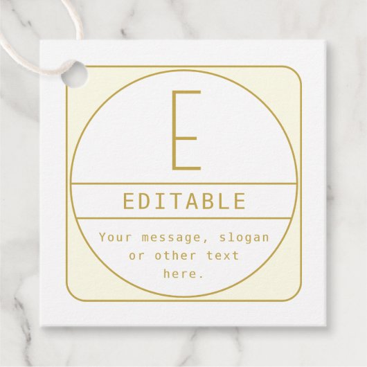 Bewerkbare Retro-moderne ontwerp sjabloon Goud & W Bedankjes Labels (Voorkant)